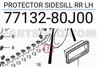 Suzuki 7713280J00 PROTECTOR SIDESILL RR LH