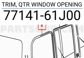 Suzuki 7714161J00 TRIM, QTR WINDOW OPENING