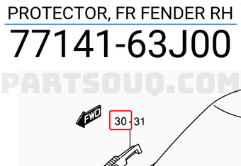 Suzuki 7714163J00 PROTECTOR, FR FENDER RH