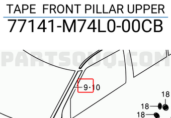 Suzuki 77141M74L000CB TAPE FRONT PILLAR UPPER