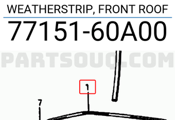 Suzuki 7715160A00 WEATHERSTRIP, FRONT ROOF