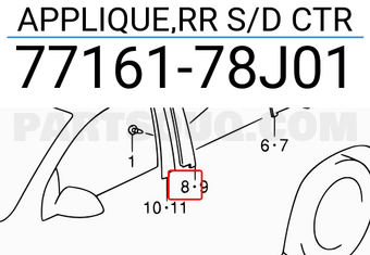Suzuki 7716178J01 APPLIQUE,RR S/D CTR