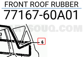 Suzuki 7716760A01 FRONT ROOF RUBBER