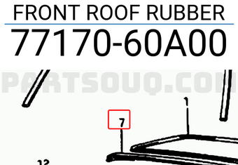 Suzuki 7717060A00 FRONT ROOF RUBBER