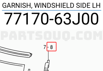 Suzuki 7717063J00 GARNISH, WINDSHIELD SIDE LH