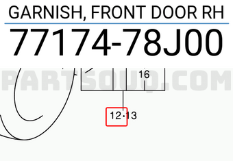 Suzuki 7717478J00 GARNISH, FRONT DOOR RH
