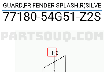 Suzuki 7718054G51Z2S GUARD,FR FENDER SPLASH,R(SILVE