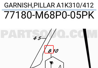 Suzuki 77180M68P005PK GARNISH,PILLAR A1K310/412