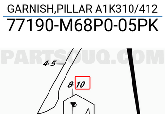 Suzuki 77190M68P005PK GARNISH,PILLAR A1K310/412