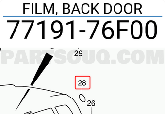 Suzuki 7719176F00 FILM, BACK DOOR