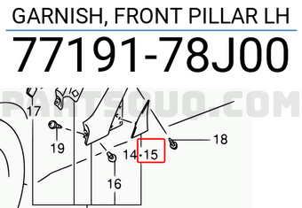 Suzuki 7719178J00 GARNISH, FRONT PILLAR LH