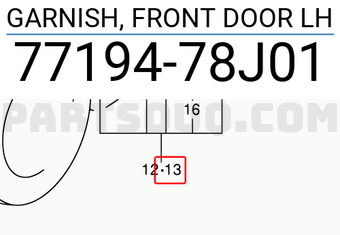 Suzuki 7719478J01 GARNISH, FRONT DOOR LH