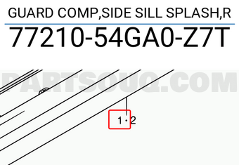 Suzuki 7721054GA0Z7T GUARD COMP,SIDE SILL SPLASH,R