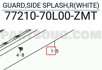 Suzuki 7721070L00ZMT GUARD,SIDE SPLASH,R(WHITE)