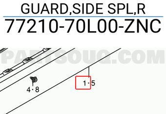 Suzuki 7721070L00ZNC GUARD,SIDE SPL,R