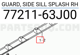 Suzuki 7721163J00 GUARD, SIDE SILL SPLASH RH