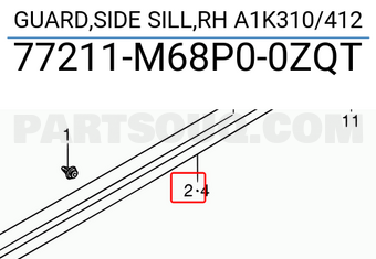 Suzuki 77211M68P00ZQT GUARD,SIDE SILL,RH A1K310/412