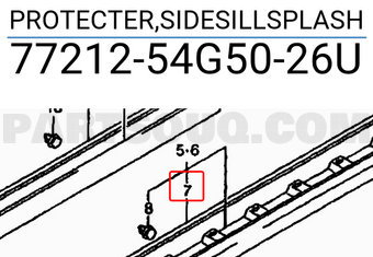 Suzuki 7721254G5026U PROTECTER,SIDESILLSPLASH