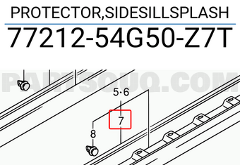 Suzuki 7721254G50Z7T PROTECTOR,SIDESILLSPLASH