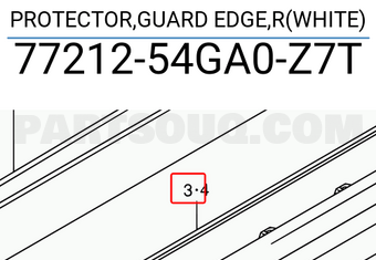Suzuki 7721254GA0Z7T PROTECTOR,GUARD EDGE,R(WHITE)