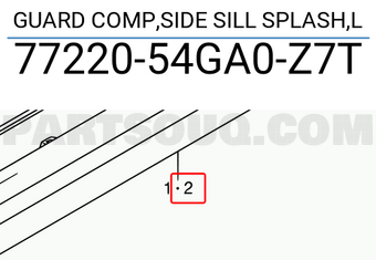 Suzuki 7722054GA0Z7T GUARD COMP,SIDE SILL SPLASH,L