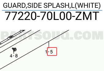 Suzuki 7722070L00ZMT GUARD,SIDE SPLASH,L(WHITE)
