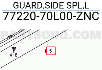 Suzuki 7722070L00ZNC GUARD,SIDE SPL,L