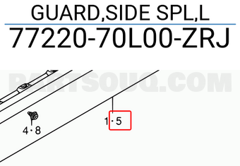 Suzuki 7722070L00ZRJ GUARD,SIDE SPL,L