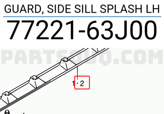 Suzuki 7722163J00 GUARD, SIDE SILL SPLASH LH