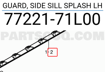 Suzuki 7722171L00 GUARD, SIDE SILL SPLASH LH