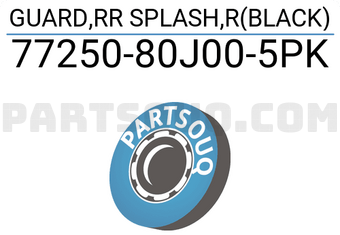 Suzuki 7725080J005PK GUARD,RR SPLASH,R(BLACK)