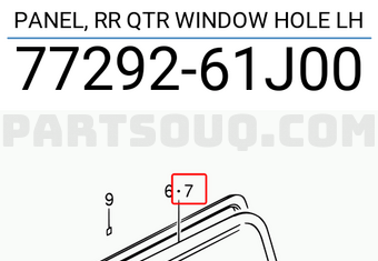 Suzuki 7729261J00 PANEL, RR QTR WINDOW HOLE LH