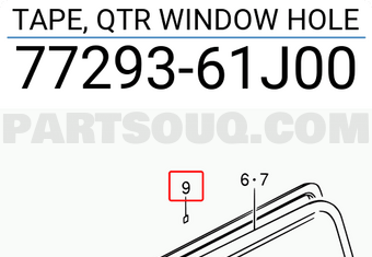 Suzuki 7729361J00 TAPE, QTR WINDOW HOLE