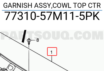 Suzuki 7731057M115PK GARNISH ASSY,COWL TOP CTR