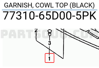 Suzuki 7731065D005PK GARNISH, COWL TOP (BLACK)