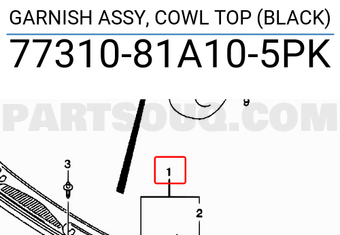 Suzuki 7731081A105PK GARNISH ASSY, COWL TOP (BLACK)