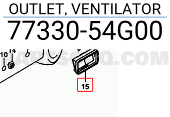 Suzuki 7733054G00 OUTLET, VENTILATOR