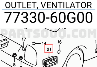 Suzuki 7733060G00 OUTLET, VENTILATOR