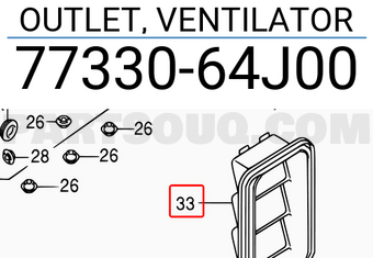 Suzuki 7733064J00 OUTLET, VENTILATOR