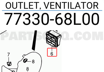 Suzuki 7733068L00 OUTLET, VENTILATOR