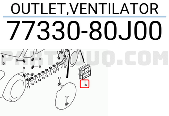Suzuki 7733080J00 OUTLET,VENTILATOR