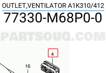 Suzuki 77330M68P00 OUTLET,VENTILATOR A1K310/412