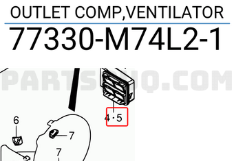 Suzuki 77330M74L21 OUTLET COMP,VENTILATOR