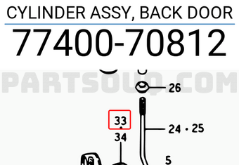 Suzuki 7740070812 CYLINDER ASSY, BACK DOOR