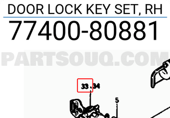 Suzuki 7740080881 DOOR LOCK KEY SET, RH