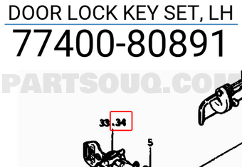 Suzuki 7740080891 DOOR LOCK KEY SET, LH