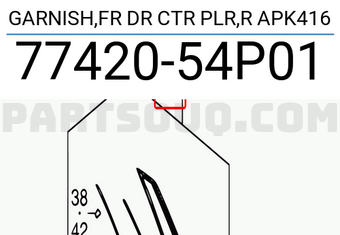 Suzuki 7742054P01 GARNISH,FR DR CTR PLR,R APK416