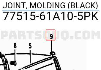 Suzuki 7751561A105PK JOINT, MOLDING (BLACK)
