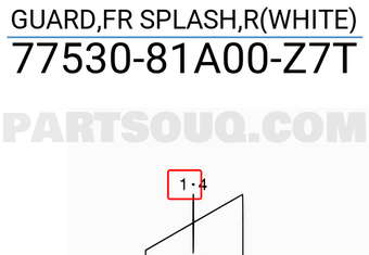 Suzuki 7753081A00Z7T GUARD,FR SPLASH,R(WHITE)