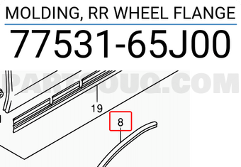 Suzuki 7753165J00 MOLDING, RR WHEEL FLANGE